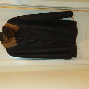 Men's leather and fur coat